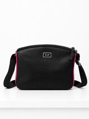 SJP Black Crossbody Bag with Pink Trim